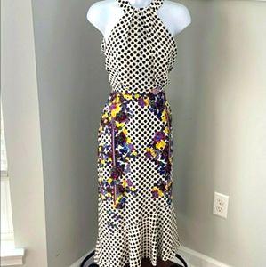 Saloni Polka Dot Halter Dress